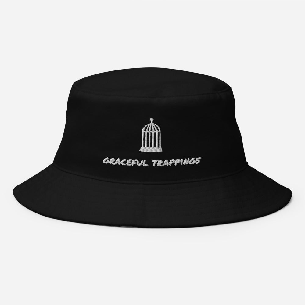 graceful trappings black bucket hat