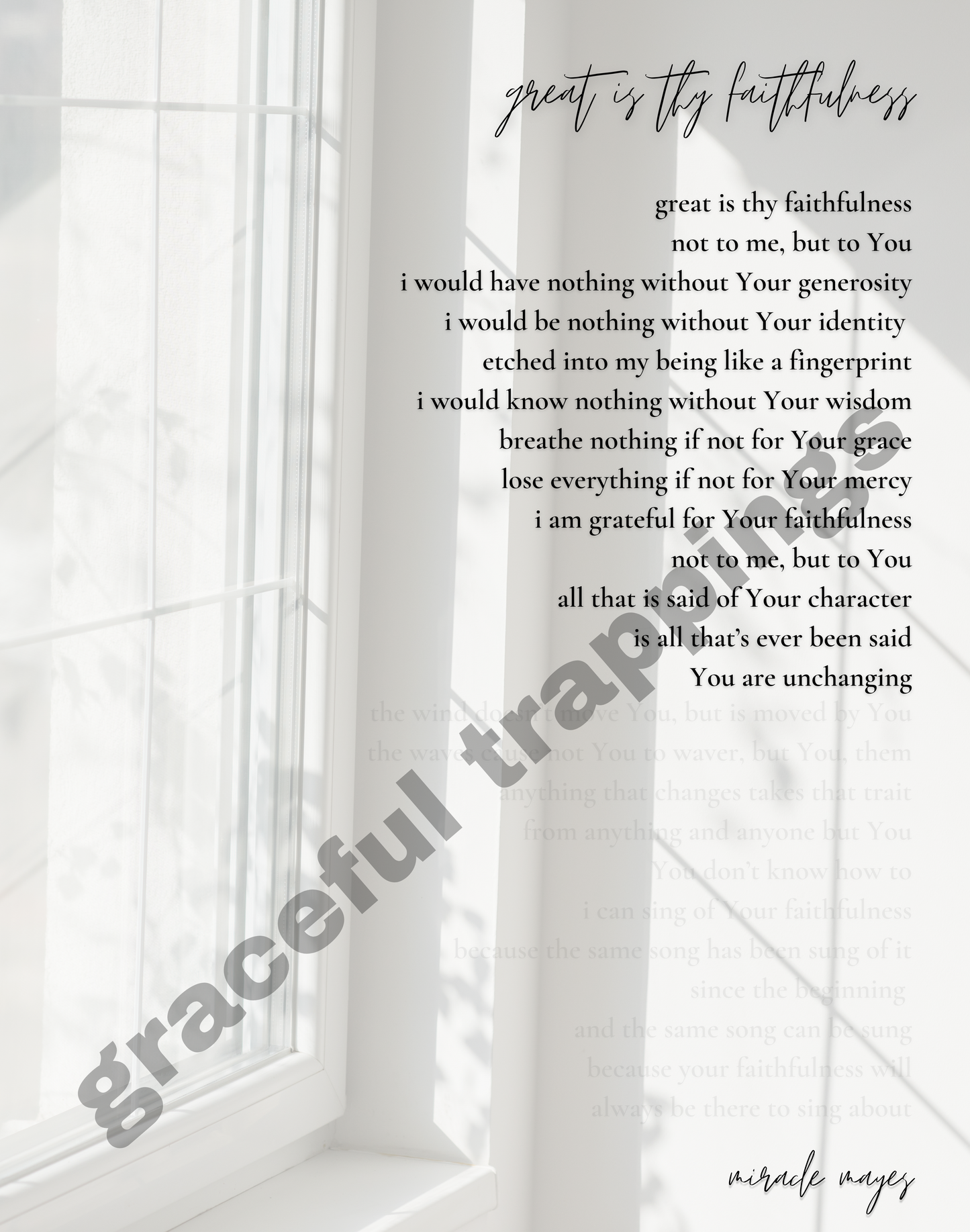 great is thy faithfulness poem II