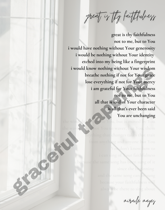great is thy faithfulness poem II