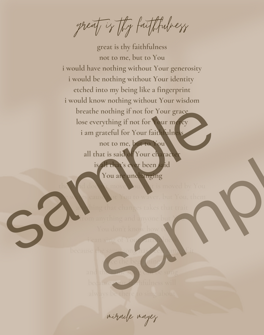great is thy faithfulness poem I