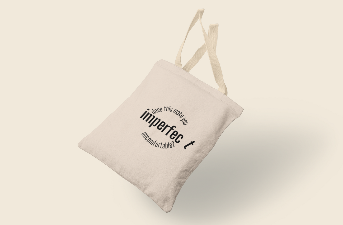 imperfec t canvas tote bag