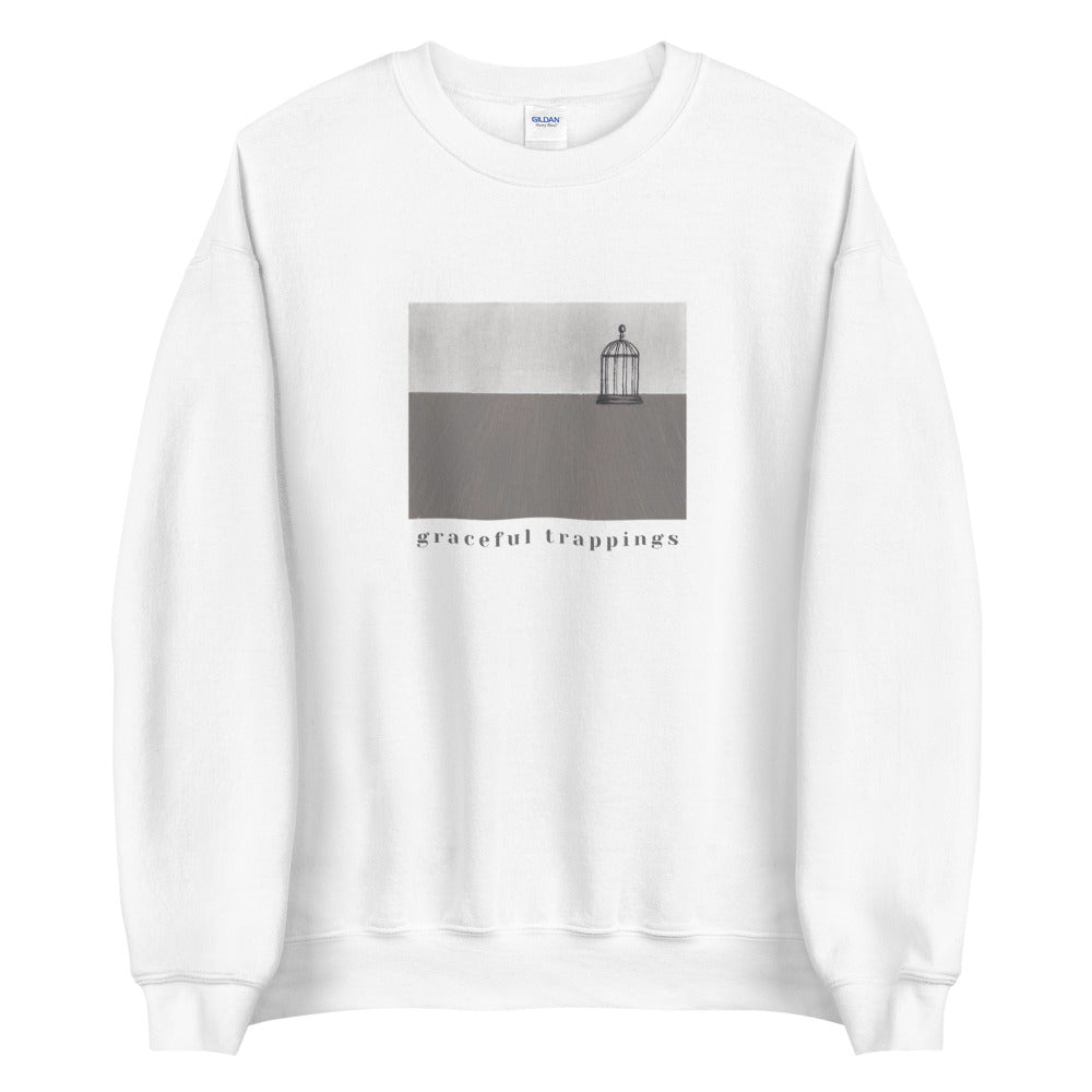graceful trappings white sweatshirt
